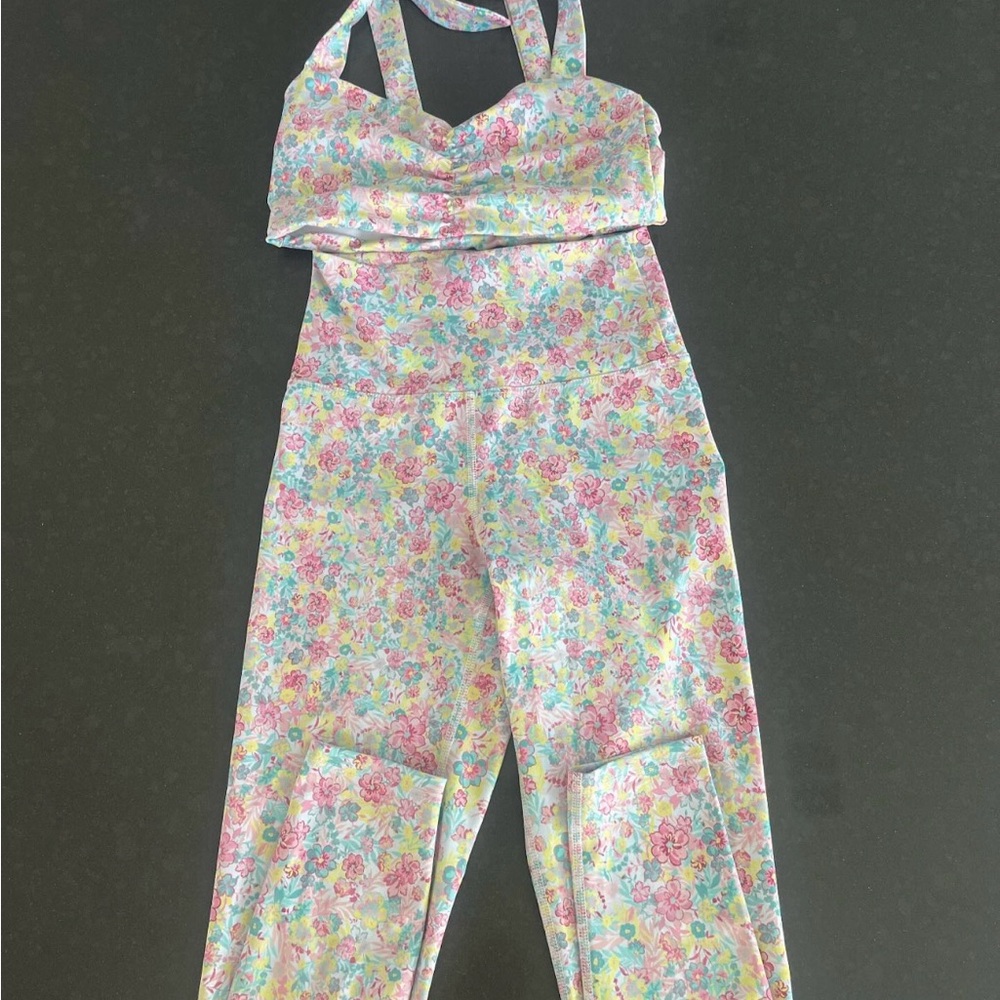 Beach Riot Pink and Green Halter Jumpsuit